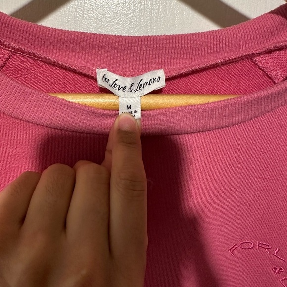 For Love & Lemons Lightweight Alex Sweatshirt in Pink Medium - Picture 8 of 8